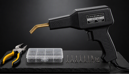 Kit Profesional de Reparación de Plásticos para Autos | Pistola Soldadora con Grapas Calientes